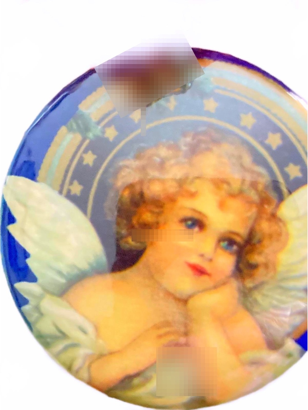 Vintage Cherub Angel Decorative Round Plaque